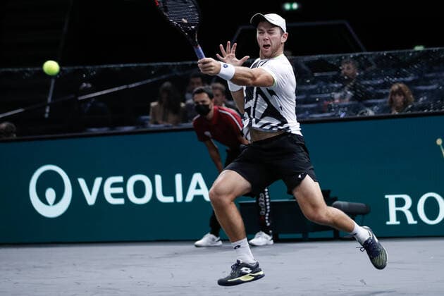 Dominik KOEPFER (GER) TENNIS : Rolex Paris Masters - Jour 1 - 01 11 2021 AurelienMorissard Panoramic 