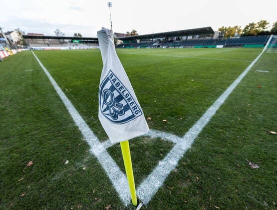 Impression aus dem Stadion vor dem DFB Pokal-Spiel. SV Babelsberg 03 - RB Leipzig 0:1. 26. Oktober 2021: Babelsberg Potsdam (Karl-Liebknecht-Stadion), Fussball DFB-Pokal, 2. Runde. SV Babelsberg 03 - RB Leipzig 0:1