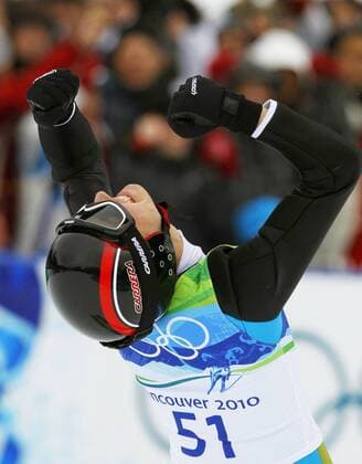 WHISTLER Canada Simon Ammann of Switzerland celebrates after winning the normal hill individual WHISTLER, Canada - Simon Ammann of Switzerland celebrates after winning the normal hill individual Ski jumping, Skispringen, Ski, nordisch competition in the Vancouver Games at Whistler Olympic Park on Feb. 13, 2010.  0214012 Whistler Canada Simon Ammann of Switzerland celebrates After Winning The Normal Hill Individual Ski Jumping Competition in The Vancouver Games AT Whistler Olympic Park ON Feb 13 2010  0214012  imago 64873742