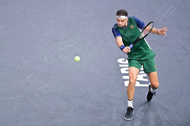 Grigor Dimitrov (Bul) TENNIS : Rolex Paris Masters 2021 - Paris - 02 11 2021 JBAutissier Panoramic 