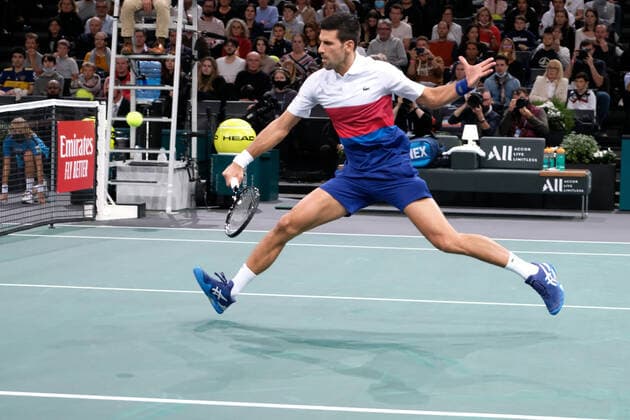 November 2, 2021, Paris, France: Serbian player NOVAK DJOKOVIC world number one during the Rolex Paris Masters 1000 tournament at Accor Arena Stadium - Paris - France Paris France - ZUMAp119 20211102_zaf_p119_106 Copyright: xPierrexSteveninx