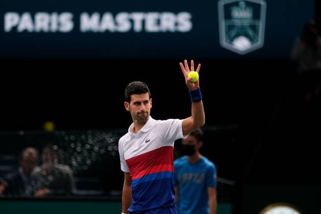 November 2, 2021, Paris, France: Serbian player NOVAK DJOKOVIC world number one during the Rolex Paris Masters 1000 tournament at Accor Arena Stadium - Paris - France Paris France - ZUMAp119 20211102_zaf_p119_117 Copyright: xPierrexSteveninx