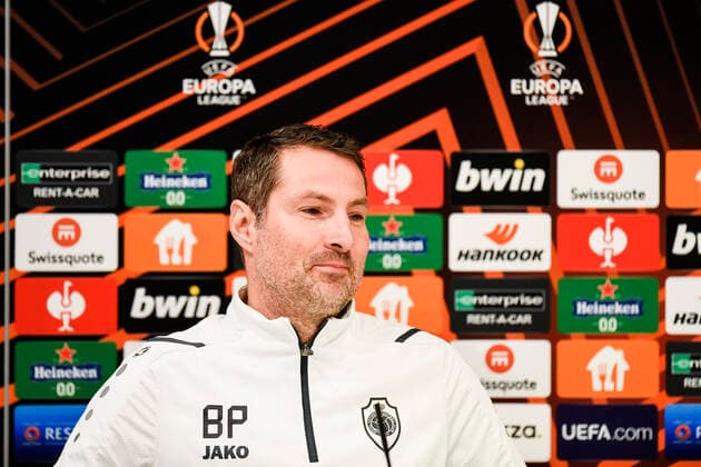 Antwerp s head coach Brian Priske pictured during a press conference, PK, Pressekonferenz of Belgian soccer team Royal Antwerp FC, Wednesday 03 November 2021 in Antwerp. The team is preparing for tomorrow s match against Turkish club Fenerbahce S.K. on the fourth day of the UEFA Europa League group stage, in group D. TOMxGOYVAERTS  x3130188x
