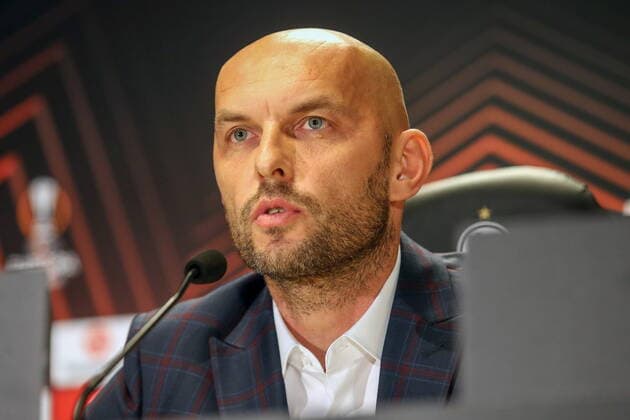 WARSZAWA 03.11.2021 LIGA EUROPY UEFA EUROPA LEAGUE press conference, PK, Pressekonferenz BEFORE GAME LEGIA WARSAW v SSC NAPOLI KONFERENCJA PRASOWA PRZED MECZEM LEGII WARSZAWA Z SSC NAPOLI MAREK GOLEBIEWSKI FOT. MARCIN SZYMCZYK FOTOPYK NEWSPIX.PL --- Newspix.pl  211103MSZ018