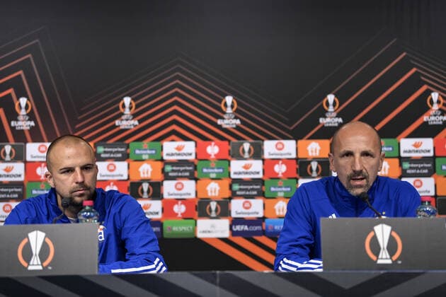 UEFA Europa League - Dinamo Zagreb press Josip Misic of Dinamo Zagreb and head coach of Dinamo Zagreb Damir Krznar attend a press conference, PK, Pressekonferenz at Maksimir Stadium ahead of UEFA Europa league match between Dinamo Zagreb and Rapid Wien, in Zagreb, Croatia on November 3, 2021. IgorxSoban PIXSELL