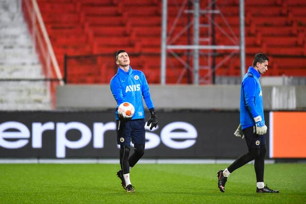 Fenerbahce Berke Ozer pictured during a training session of Turkish soccer team Fenerbahce, Wednesday 03 November 2021 in Antwerp. The team is preparing for tomorrow s match against Belgian team Royal Antwerp FC, on the fourth day of the UEFA Europa League group stage, in group D. TOMxGOYVAERTS  x3130484x