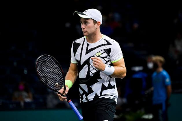 Dominik Koepfer (Ger) TENNIS : Rolex Paris Masters J4 - Paris - 04 11 2021 JBAutissier Panoramic 