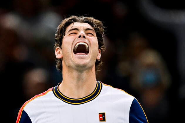 joie de Taylor Fritz (USA) TENNIS : Rolex Paris Masters J4 - Paris - 04 11 2021 JBAutissier Panoramic 
