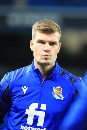 SOCCER - UEFA EL, Sociedad vs Sturm SAN SEBASTIAN,SPAIN,04.NOV.21 - SOCCER - UEFA Europa League, group stage, Real Sociedad vs SK Sturm Graz. Image shows Alexander Sorloth (Real Sociedad) during warm up.  GEPAxpictures xMarioxBuehner