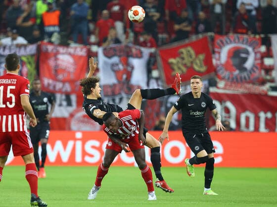 Olympiacos F.C. v Eintracht Frankfurt UEFA Europa League Mady Camara of Olympiacos F.C. and Sam Lammers of Eintracht Frankfurt during the UEFA Europa League Group D match at Karaiskakis Stadium, Piraeus Content Not Available For UK Newspapers Copyright: xYannisxHalasx FIL-16070-0020