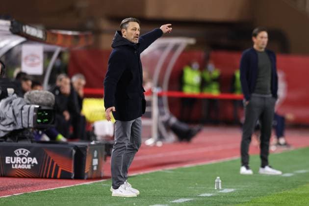 Monaco, Monaco, 4th November 2021. Niko Kovac Head coach of AS Monaco reacts during the UEFA Europa League match at Stade Louis II, Monaco. Picture credit should read: Jonathan Moscrop Sportimage EDITORIAL USE ONLY. No use with unauthorised audio, video, data, fixture lists, club league logos or live services. Online in-match use limited to 120 images, no video emulation. No use in betting, games or single club league player publications. SPI-1284-0006
