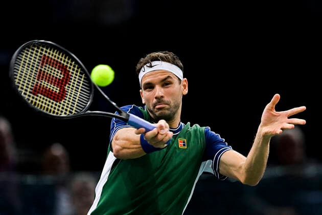 Grigor Dimitrov (Bul) TENNIS : Rolex Paris Masters J4 - Paris - 04 11 2021 JBAutissier Panoramic 
