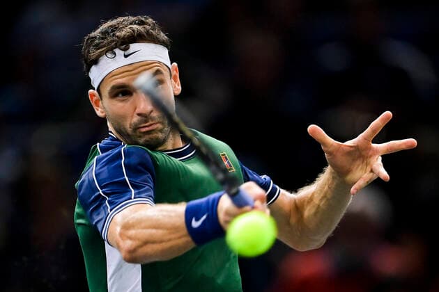 Grigor Dimitrov (Bul) TENNIS : Rolex Paris Masters J4 - Paris - 04 11 2021 JBAutissier Panoramic 