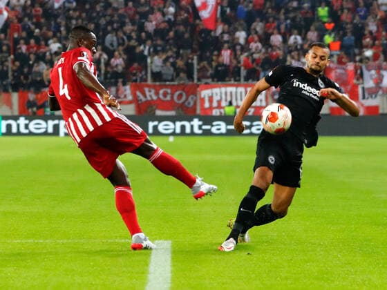 Olympiacos F.C. v Eintracht Frankfurt UEFA Europa League Mady Camara of Olympiacos F.C. and Djibril Sow of Eintracht Frankfurt during the UEFA Europa League Group D match at Karaiskakis Stadium, Piraeus Content Not Available For UK Newspapers Copyright: xYannisxHalasx FIL-16070-0035