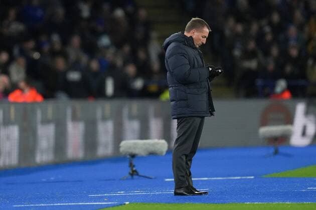 Mandatory Credit: Photo by Joe Toth Shutterstock (12587450p) Leicester City Manager Brendan Rogers Leicester City v Spartak Moscow, UEFA Europa League Group C, Football, King Power Stadium, Leicester, UK - 04 No 2021 Leicester City v Spartak Moscow, UEFA Europa League Group C, Football, King Power Stadium, Leicester, UK - 04 No 2021  Copyright: xJoexToth Shutterstockx 12587450p