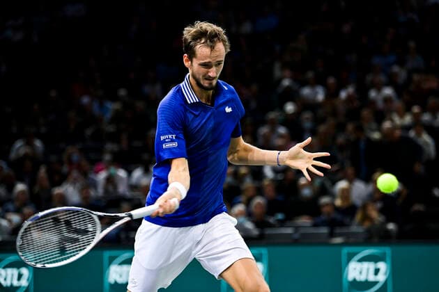 Daniil Medvedev (Rus) TENNIS : Rolex Paris Masters J4 - Paris - 04 11 2021 JBAutissier Panoramic 