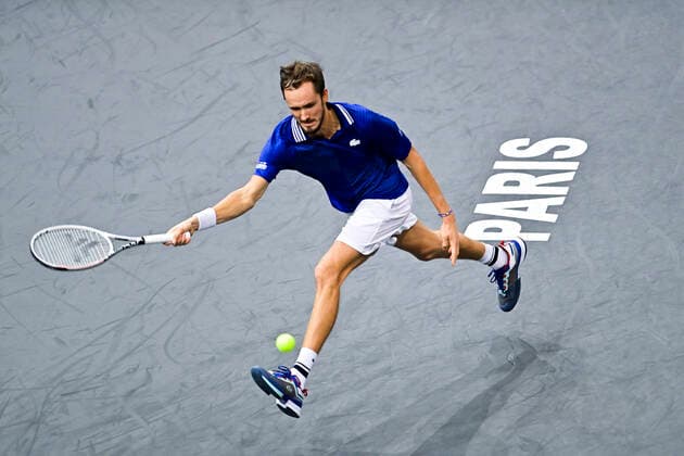 Daniil Medvedev (Rus) TENNIS : Rolex Paris Masters J4 - Paris - 04 11 2021 JBAutissier Panoramic 