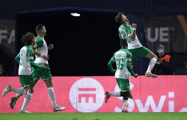 Dinamo Zagreb v Rapid Wien: Group H - UEFA Europa League Christoph Knasmuellner of Rapid celebrate after scoring during the UEFA Europa League group H match between Dinamo Zagreb and Rapid Wien at Maksimir Stadium on November 4, 2021 in Zagreb, Croatia. Pixsell MBxMedia