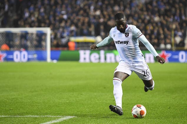 Mandatory Credit: Photo by Simon Dael Shutterstock (12587229en) Arthur Masuaku of West Ham United Genk v West Ham United, UEFA Europa League Group H, Football Cegeka Arena, Genk, Belgium - 04 Nov 2021 Genk v West Ham United, UEFA Europa League Group H, Football Cegeka Arena, Genk, Belgium - 04 Nov 2021  Copyright: xSimonxDael Shutterstockx 12587229en