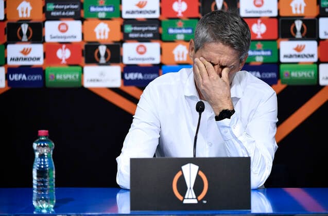 Dinamo Zagreb v Rapid Wien: Group H - UEFA Europa League Rapid Head Coach Dietmar Kuehbauer speaks during a press conference, PK, Pressekonferenz after the UEFA Europa League group H match between Dinamo Zagreb and Rapid Wien at Maksimir Stadium on November 4, 2021 in Zagreb, Croatia. MarkoxLukunic PIXSELL