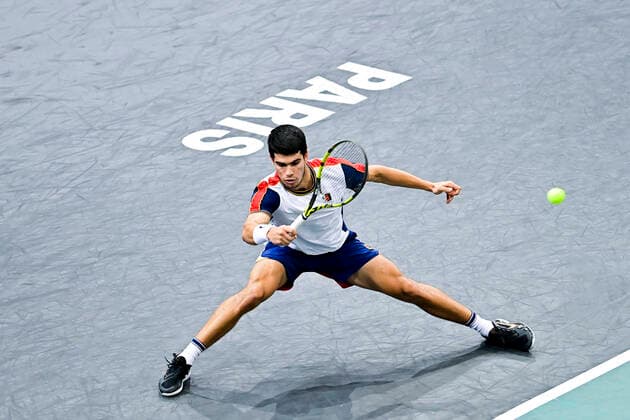 Carlos Alcaraz (Esp) TENNIS : Rolex Paris Masters J4 - Paris - 04 11 2021 JBAutissier Panoramic 
