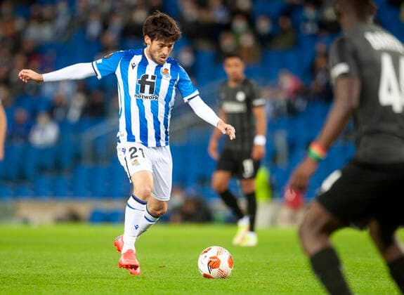 Partido de la Europa League entre la Real Sociedad y el Sturm Graz. En la imagen, Silva. Europa League match between Real Sociedad and Sturm Graz. In this picture, Silva. 