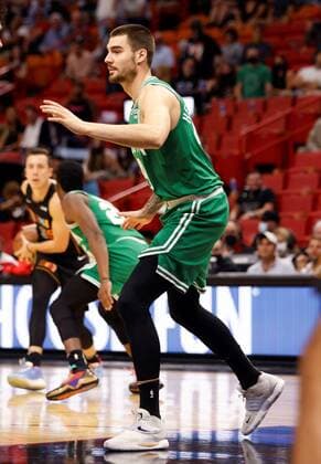 Boston Celtics forward Juancho Hernangomez defends the Miami Heat during a NBA, Basketball Herren, USA basketball game between the Miami Heat and the Boston Celtics, at FTX Arena in Miami, Florida, US, 04 November 2021. Boston Celtics at Miami Heat !ACHTUNG: NUR REDAKTIONELLE NUTZUNG!  Copyright: xRHONAxWISEx AME4775 20211105-ec06b2808f254dc678c9cb61abb410bf3cfe88e7