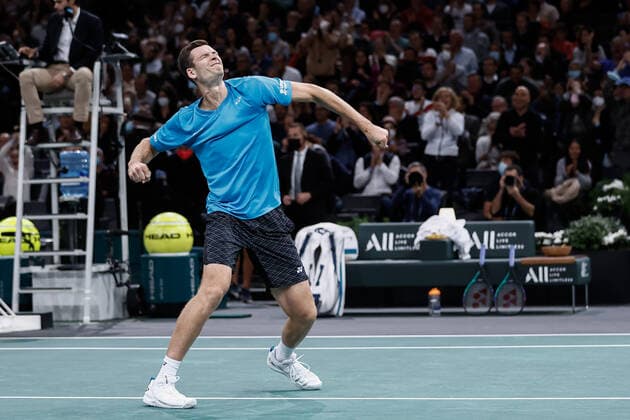 Hubert HURKACZ (POL) TENNIS : Rolex Paris Masters - Quart de finale - 05 11 2021 AurelienMorissard Panoramic 