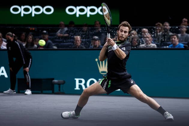 Hugo GASTON (FRA) TENNIS : Rolex Paris Masters - Quart de finale - 05 11 2021 AurelienMorissard Panoramic 