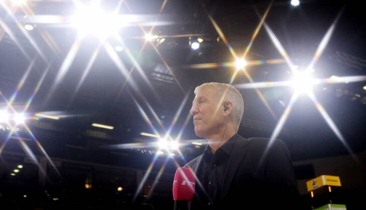 Ludwigsburg , Basketball easycredit BBL Bundesliga . MHP Riesen Ludwigsburg vs. NINERS Chemnitz , John Patrick ( trainer Riesen )