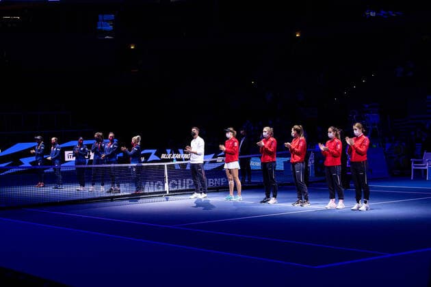 2021 Billie Jean King Cup Finals Russia - USA Semifinal Match 1 Team RUS and Team USA 2021 Billie Jean King Cup Finals