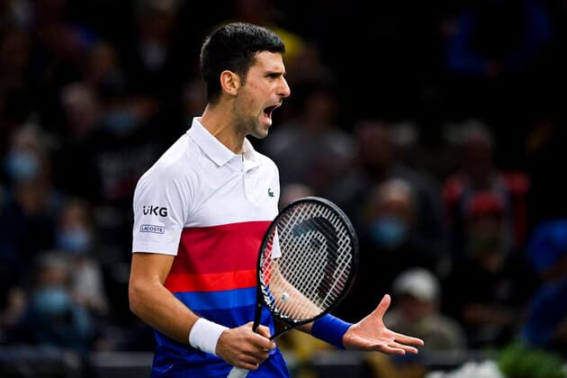 Novak Djokovic (srb) TENNIS : Rolex Paris Masters J6 - Paris - 06 11 2021 JBAutissier Panoramic 