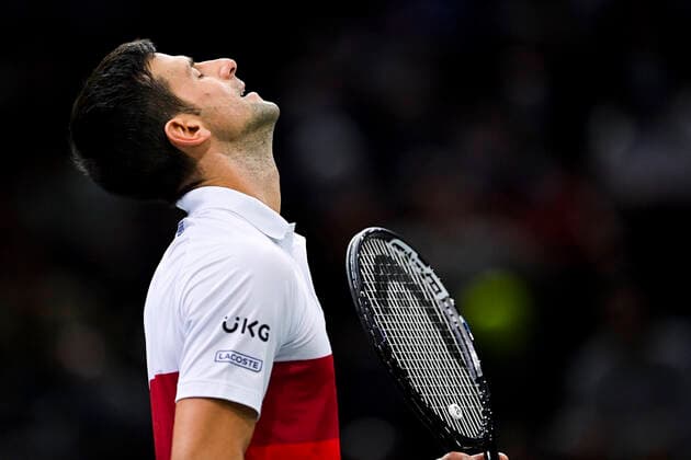 Novak Djokovic (srb) TENNIS : Rolex Paris Masters J6 - Paris - 06 11 2021 JBAutissier Panoramic 