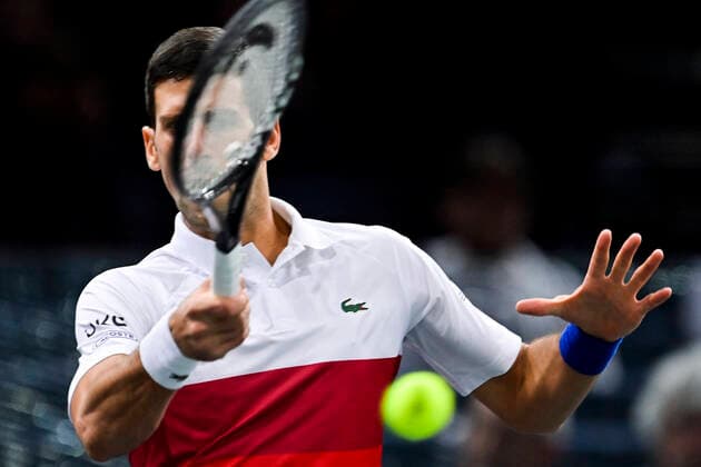 Novak Djokovic (srb) TENNIS : Rolex Paris Masters J6 - Paris - 06 11 2021 JBAutissier Panoramic 
