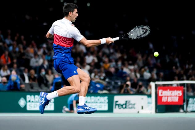 Novak Djokovic (srb) TENNIS : Rolex Paris Masters J6 - Paris - 06 11 2021 JBAutissier Panoramic 