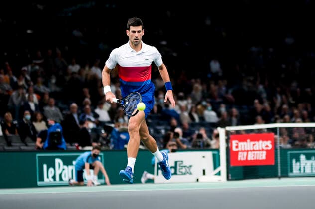 Novak Djokovic (srb) TENNIS : Rolex Paris Masters J6 - Paris - 06 11 2021 JBAutissier Panoramic 