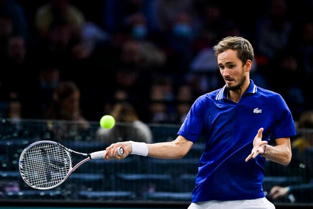 Daniil Medvedev (Rus) TENNIS : Rolex Paris Masters J6 - Paris - 06 11 2021 JBAutissier Panoramic 