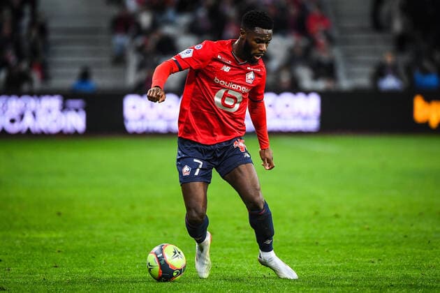 Jonathan BAMBA of Lille FOOTBALL : Lille OSC vs Angers SCO - Ligue 1 Uber Eats - 06 11 2021 MatthieuMirville Panoramic 