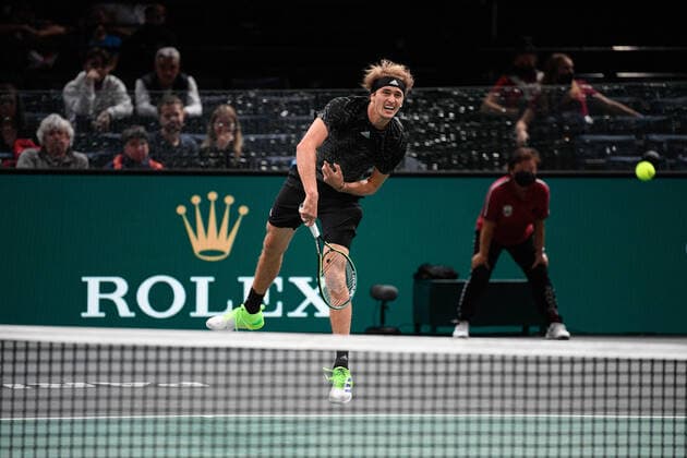 Alexander Zverev (GER) during the Rolex Paris Master 2021 at the Accord Arena on saturday november 6, 2021. Paris. France Copyright: AntonioxBorga