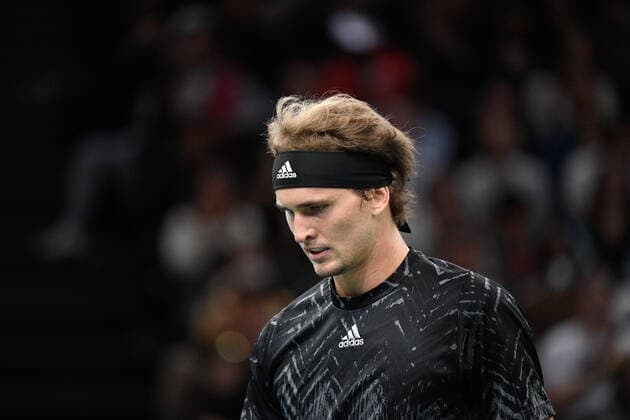 Alexander Zverev (GER),enttaeuscht, enttaeuscht schauend, disappointed, traurig, frostier, frust, gefrustet during the Rolex Paris Master 2021 at the Accord Arena on saturday november 6, 2021. Paris. France Copyright: AntonioxBorga