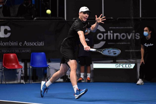 IPP20211106 Tennis: ATP, Tennis Herren Challenger Tour, Internazionali di Bergamo 2021, Harri Heliovaara (Fin) (Verwendung nur in Deutschland - GERMANY ONLY) *** IPP20211106 Tennis ATP Challenger Tour, Internazionali di Bergamo 2021, Harri Heliovaara Fin Use only in Germany GERMANY ONLY 