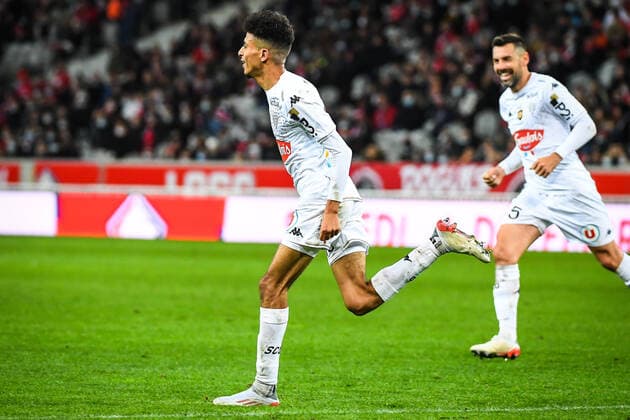 Azzedine OUNAHI of Angers celebrates his goal FOOTBALL : Lille OSC vs Angers SCO - Ligue 1 Uber Eats - 06 11 2021 MatthieuMirville Panoramic 