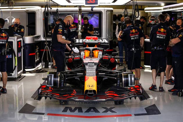 Garage of Red Bull Racing, F1 Grand Prix of Mexico at Autodromo Hermanos Rodriguez on November 6, 2021 in Mexico City, Mexico. (Photo by HOCH ZWEI) Mexico City Mexico
