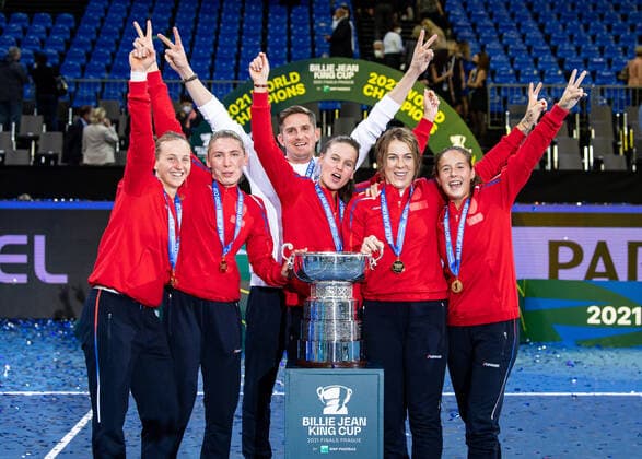 2021 Billie Jean King Cup Finals Russia - Switzerland Final Trophy Ceremony 2021 Billie Jean King Cup Finals