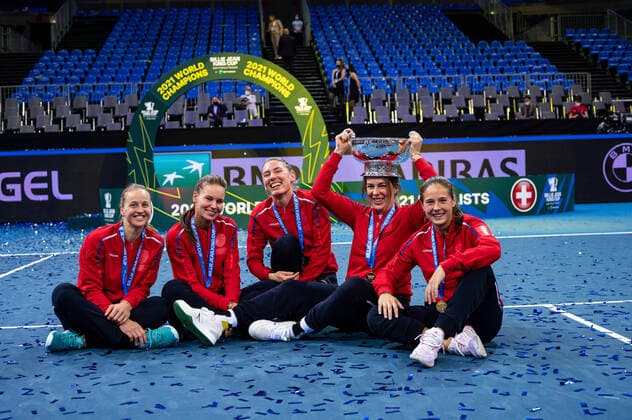 2021 Billie Jean King Cup Finals Russia - Switzerland Final Trophy Ceremony 2021 Billie Jean King Cup Finals