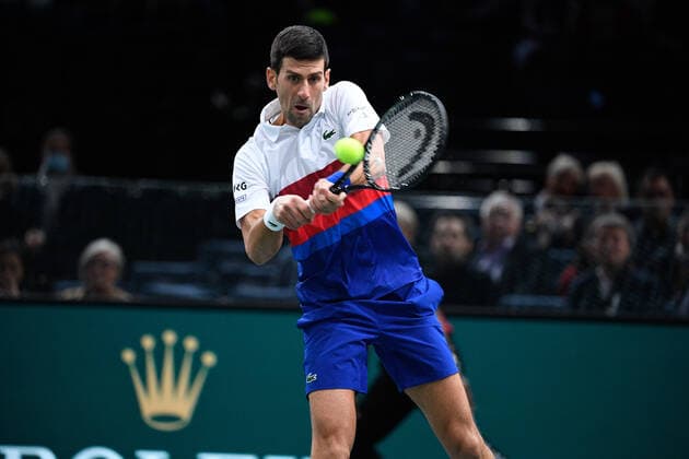 Novak Djokovic (SRB) during the Rolex Paris Master 2021 at the Accord Arena on saturday november 6, 2021. Paris. France. Copyright: AntonioxBorga