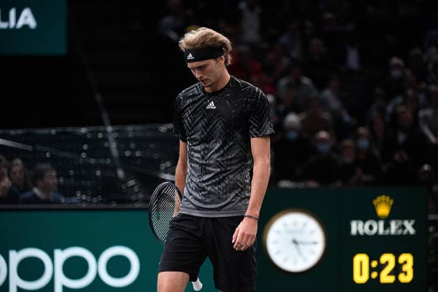 Alexander Zverev (GER) during the Rolex Paris Master 2021 at the Accord Arena on saturday november 6, 2021. Paris. France. Copyright: AntonioxBorga