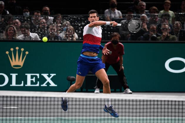 Novak Djokovic (SRB) during the Rolex Paris Master 2021 at the Accord Arena on saturday november 6, 2021. Paris. France. Copyright: AntonioxBorga