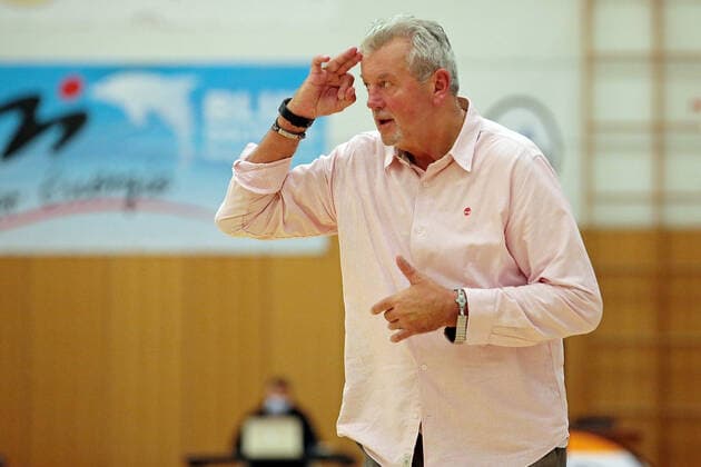 06.11.2021, xovx, Basketball Damen Bundesliga DBBL, BC pharmaserv Marburg - Rheinland Lions Trainer Christoph Wysocki (BC pharmaserv Marburg) Marburg Georg Gaßmann Halle Hessen Deutschland (DE)