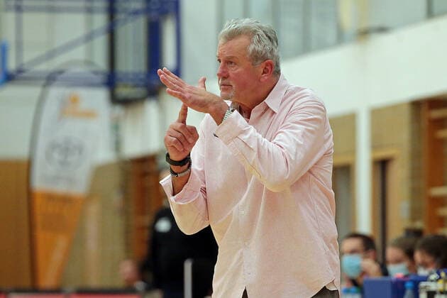 06.11.2021, xovx, Basketball Damen Bundesliga DBBL, BC pharmaserv Marburg - Rheinland Lions Trainer Christoph Wysocki (BC pharmaserv Marburg) Marburg Georg Gaßmann Halle Hessen Deutschland (DE)
